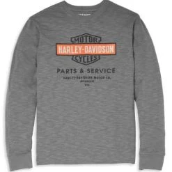 H-D Motorclothes Harley-Davidson Longsleeve Oil Can Bar & Shield Jersey Grau