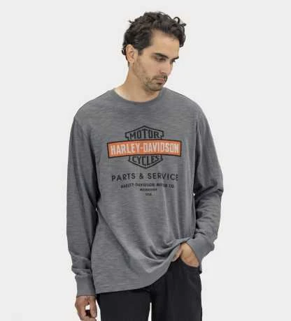 H-D Motorclothes Harley-Davidson Longsleeve Oil Can Bar & Shield Jersey Grau 3 H-D Motorclothes Harley-Davidson Longsleeve Oil Can Bar & Shield Jersey Grau – Bild 3