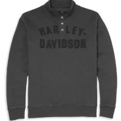 H-D Motorclothes Harley-Davidson Sweatshirt Mockneck Racer Font Grau