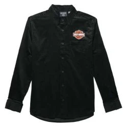 H-D Motorclothes Harley-Davidson Hemd Bar & Shield Corduroy Schwarz