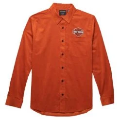 H-D Motorclothes Harley-Davidson Hemd Bar & Shield Corduroy Orange
