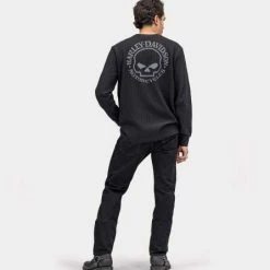 H-D Motorclothes Harley-Davidson Longsleeve Willie G Skull Heavy Waffle Schwarz -jacket shop 96151 22vm 4