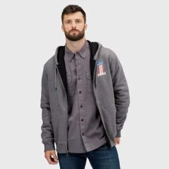 H-D Motorclothes Harley-Davidson Zip Hoodie #1 Race Dunkelgrau Meliert -jacket shop 96258 22vm 3