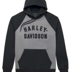 H-D Motorclothes Harley-Davidson Hoodie Classic Staple Raglan Colorblock Grau
