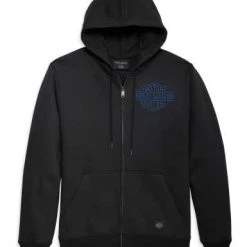 H-D Motorclothes Harley-Davidson Zip Hoodie Bar & Shield Schwarz/blau