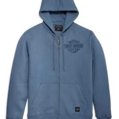 H-D Motorclothes Harley-Davidson Zip Hoodie Bar & Shield Blau