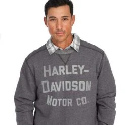 H-D Motorclothes Harley-Davidson Sweatshirt Amplifier Crew Grau -jacket shop 96298 22vm 3