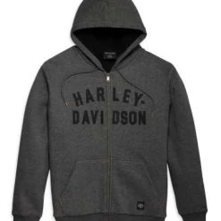H-D Motorclothes Harley-Davidson Zip Hoodie Midwest Staple Grau