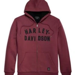 H-D Motorclothes Harley-Davidson Zip Hoodie Midwest Staple Dunkelrot