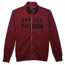 H-D Motorclothes Harley-Davidson Zip Sweater Staple Thermal Sherpa Dunkelrot