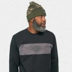 H-D Motorclothes Harley-Davidson Longsleeve Winged Bar & Shield Schwarz/grau -jacket shop 96316 23vm 33