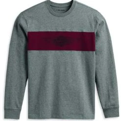 H-D Motorclothes Harley-Davidson Longsleeve Winged Bar & Shield Grau