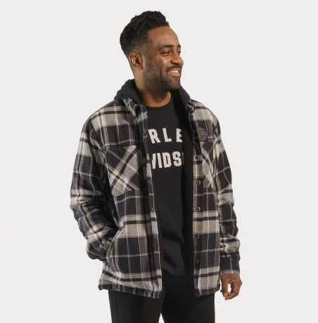 H-D Motorclothes Harley-Davidson Hemdjacke Up North Sherpa Flannel Schwarz/grau 3 H-D Motorclothes Harley-Davidson Hemdjacke Up North Sherpa Flannel Schwarz/grau – Bild 3