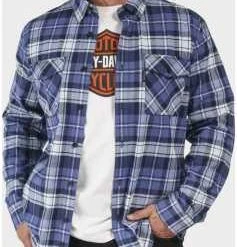H-D Motorclothes Harley-Davidson Flannelhemd Essence Blau Kariert -jacket shop 96361 23vm 0392