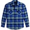 H-D Motorclothes Harley-Davidson Flannelhemd Essence Blau Kariert