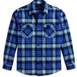 H-D Motorclothes Harley-Davidson Flannelhemd Essence Blau Kariert