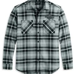 H-D Motorclothes Harley-Davidson Hemd Milwaukee Grau Kariert