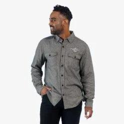 H-D Motorclothes Harley-Davidson Hemd Low Rider Grau -jacket shop 96377 23vm 31