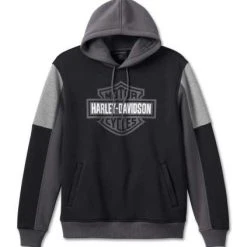 H-D Motorclothes Harley-Davidson Hoodie Racing Bar & Shield Schwarz/grau