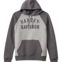 H-D Motorclothes Harley-Davidson Hoodie Staple Reglan Grau Meliert