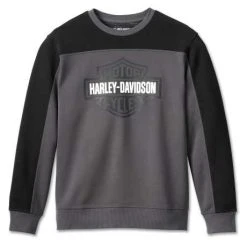 H-D Motorclothes Harley-Davidson Sweatshirt Bar & Shield Colorblock Grau/schwarz