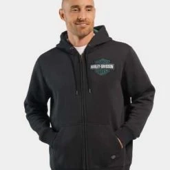 H-D Motorclothes Harley-Davidson Zip Hoodie Bar & Shield Revolution Schwarz -jacket shop 96534 23vm 31