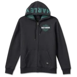 H-D Motorclothes Harley-Davidson Zip Hoodie Bar & Shield Revolution Schwarz