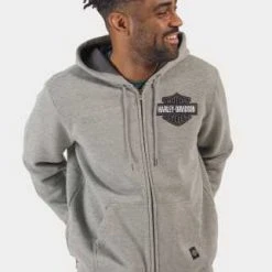 H-D Motorclothes Harley-Davidson Zip Hoodie Bar & Shield Revolution Grau 6 H-D Motorclothes Harley-Davidson Zip Hoodie Bar & Shield Revolution Grau -jacket shop 96535 23vm 31