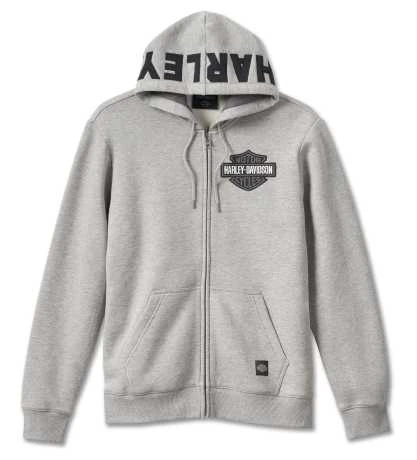 H-D Motorclothes Harley-Davidson Zip Hoodie Bar & Shield Revolution Grau 1 H-D Motorclothes Harley-Davidson Zip Hoodie Bar & Shield Revolution Grau