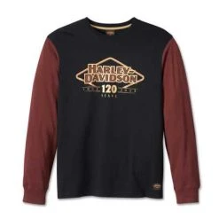 H-D Motorclothes Harley-Davidson Longsleeve 120th Anniversary Colorblock Schwarz/rot