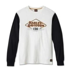 H-D Motorclothes Harley-Davidson Longsleeve 120th Anniversary Colorblock Weiß/schwarz