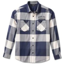 H-D Motorclothes Harley-Davidson Hemd Staple Box Karo Blau/grau