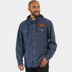 H-D Motorclothes Harley-Davidson Hooded Shirt Whiplash Blau 5 H-D Motorclothes Harley-Davidson Hooded Shirt Whiplash Blau -jacket shop 96876 23vm 3
