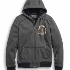 H-D Motorclothes Harley-Davidson Motorrad Zip-Hoodie Arterial Abrasion-Resistant Grau