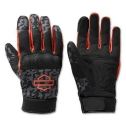 H-D Motorclothes Harley-Davidson Handschuhe Dyna Textil Mesh Schwarz/grau/orange
