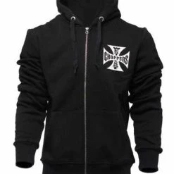 West Coast Choppers Iron Cross Zip Hoodie, Schwarz