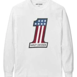 H-D Motorclothes Harley-Davidson #1 Race Longsleeve Weiß
