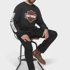 H-D Motorclothes Harley-Davidson Bar & Shield Longsleeve Schwarz -jacket shop 99010 22vm 3
