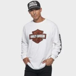 H-D Motorclothes Harley-Davidson Bar & Shield Longsleeve Weiß -jacket shop 99011 22vm 3