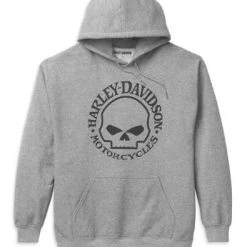 H-D Motorclothes Harley-Davidson Skull Hoodie Heather Grau
