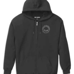 H-D Motorclothes Harley-Davidson Skull Zip Hoodie Schwarz
