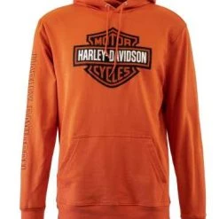 H-D Motorclothes Harley-Davidson Hoodie Hallmark Bar & Shield Orange