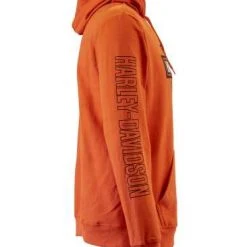 H-D Motorclothes Harley-Davidson Hoodie Hallmark Bar & Shield Orange -jacket shop 99042 22vm harley41