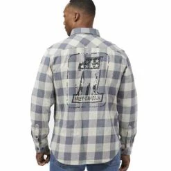 H-D Motorclothes Harley-Davidson Hemd #1 Logo Karo Grau -jacket shop 99051 21vm 31