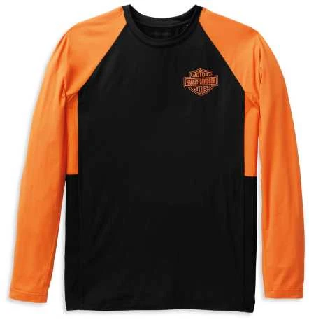 H-D Motorclothes Harley-Davidson Longsleeve Performance Bar & Shield Schwarz/orange 1 H-D Motorclothes Harley-Davidson Longsleeve Performance Bar & Shield Schwarz/orange