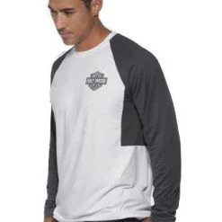 H-D Motorclothes Harley-Davidson Longsleeve Performance Bar & Shield Weiß/schwarz -jacket shop 99053 22vm 32