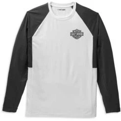 H-D Motorclothes Harley-Davidson Longsleeve Performance Bar & Shield Weiß/schwarz