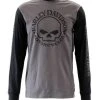 H-D Motorclothes Harley-Davidson Longsleeve Willie G Skull Colorblock Grau/schwarz