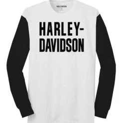 H-D Motorclothes Harley-Davidson Longsleeve Foundation Colorblock Weiß/schwarz
