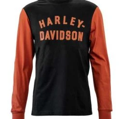 H-D Motorclothes Harley-Davidson Longsleeve Staple Colorblock Schwarz/orange